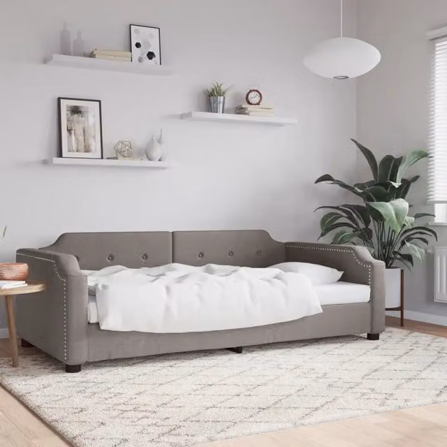 Letto da giorno moderno vidaXL in tessuto beige o grigio L: 200 cm, P: 110 cm, H: 66,5 cm