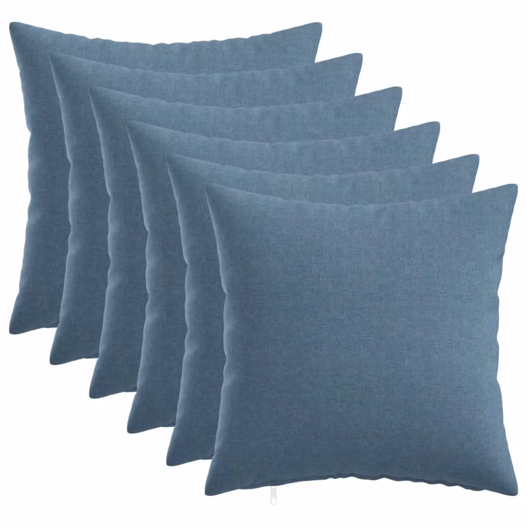 Set di 6 federe vidaXL HEERLEN blu jeans in poliestere, L/P: 40 x 40 cm