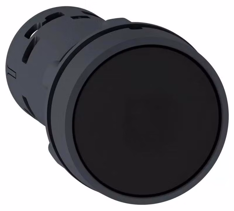 Schneider Electric Pulsante, Harmony XB7, monoblocco, plastica, Ø22 mm, nero, 1S, morsetto a vite XB7NA21
