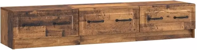 Mobile TV-Credenza Design In in legno e metallo color marrone per soggiorno L: 147 cm, P: 34,5 cm, H: 27 cm