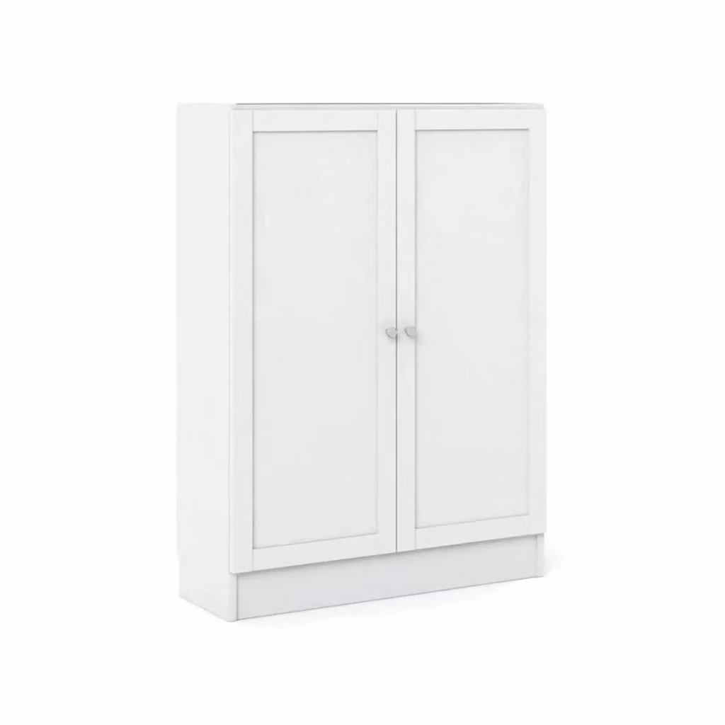 Scarpiera Sanba DMORA, Mobile porta scarpe e armadio da ingresso moderno, Bianco opaco, L: 79 cm, P: 28,3 cm, H: 107,2 cm – 2
