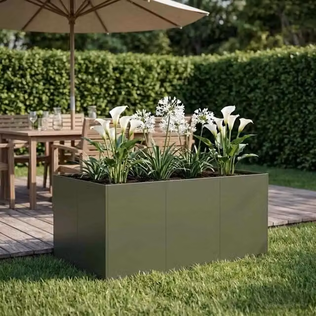 Vaso da giardino Verde Oliva 120 x 80 x 60 cm 8005928