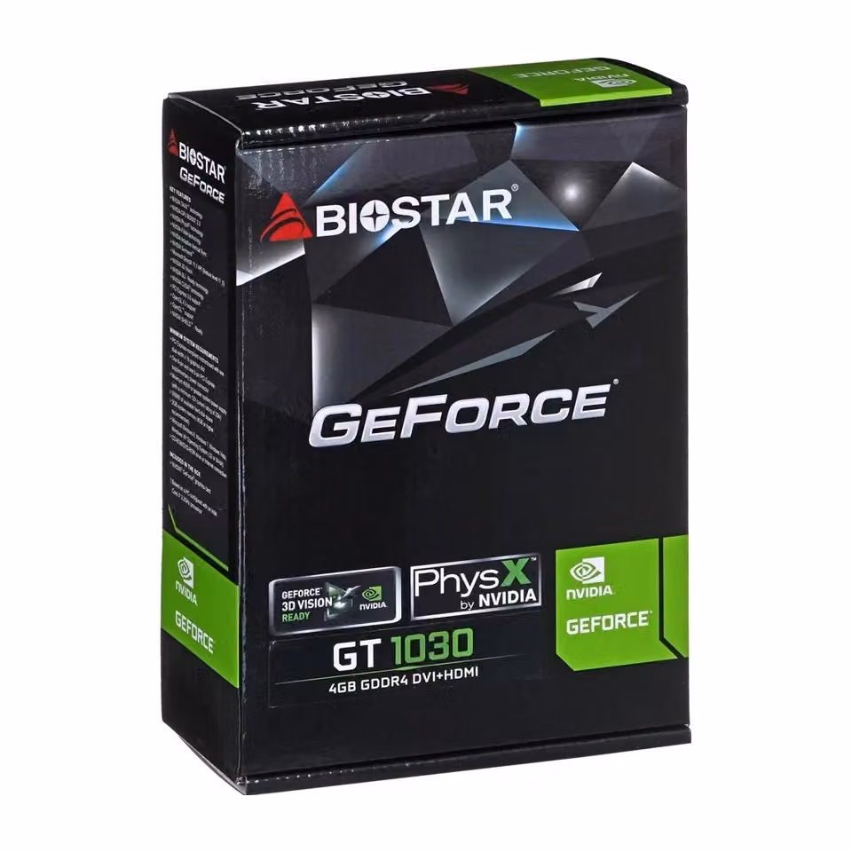 Scheda Video Biostar NVIDIA GeForce GT 1030 con 4 GB GDDR4, Colore Nero – 2
