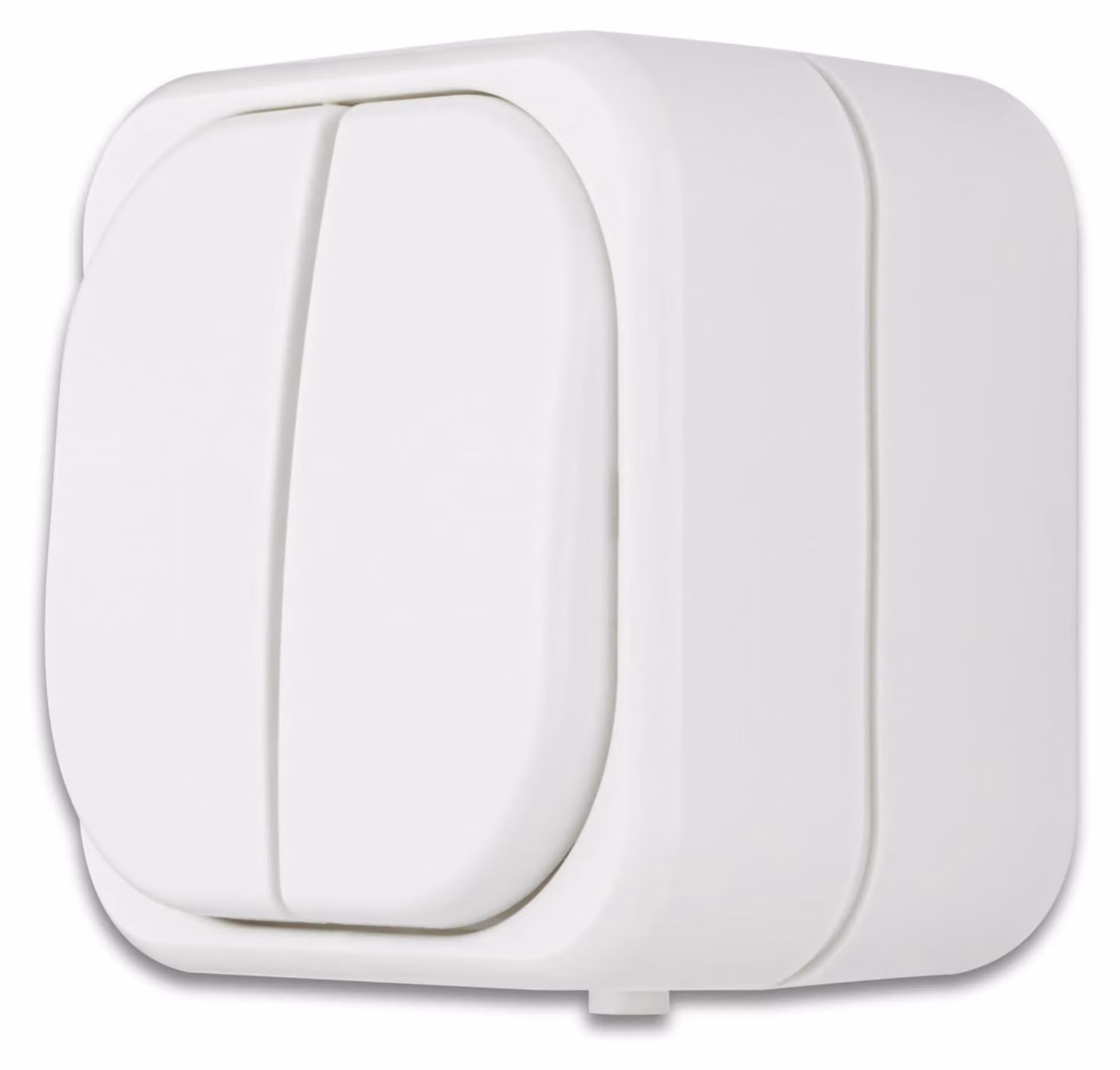 Interruttore a serie, grado di protezione IP44, da incasso, dimensioni 80x80x55 mm, in plastica, colore bianco