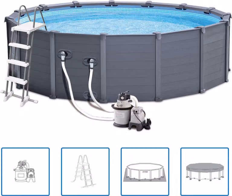 Piscina a pannelli Intex Graphite 478 cm PVC 16805 L 28382GN