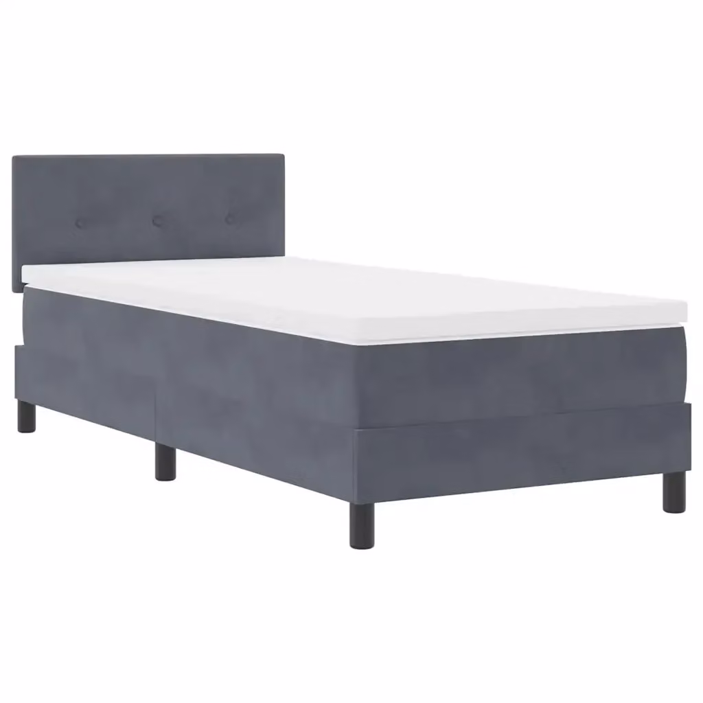 Letto a molla con illuminazione LED vidaXL in velluto grigio, 80 x 200 cm – 2