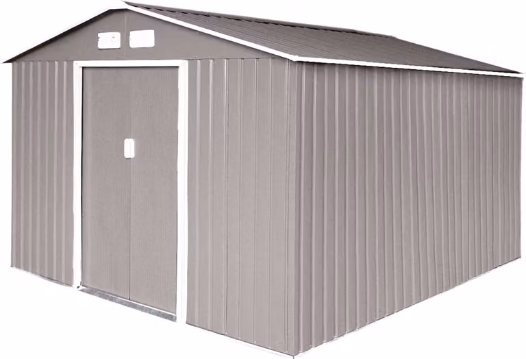 HATTORO S300 XXXL Capanno per attrezzi in metallo Capanno da giardino 277x319x192cm Grigio chiaro