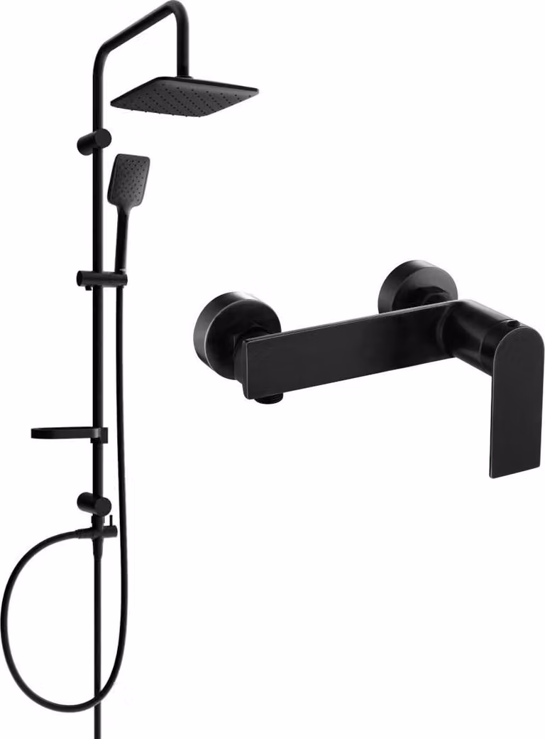 Mexen Sven set doccia esterno con soffione a pioggia e miscelatore doccia Zero, nero 71140262-70