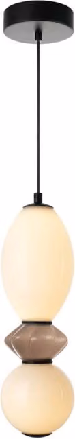 Lampada a sospensione Balos Italux in vetro e ceramica con LED da 12W nera – 1