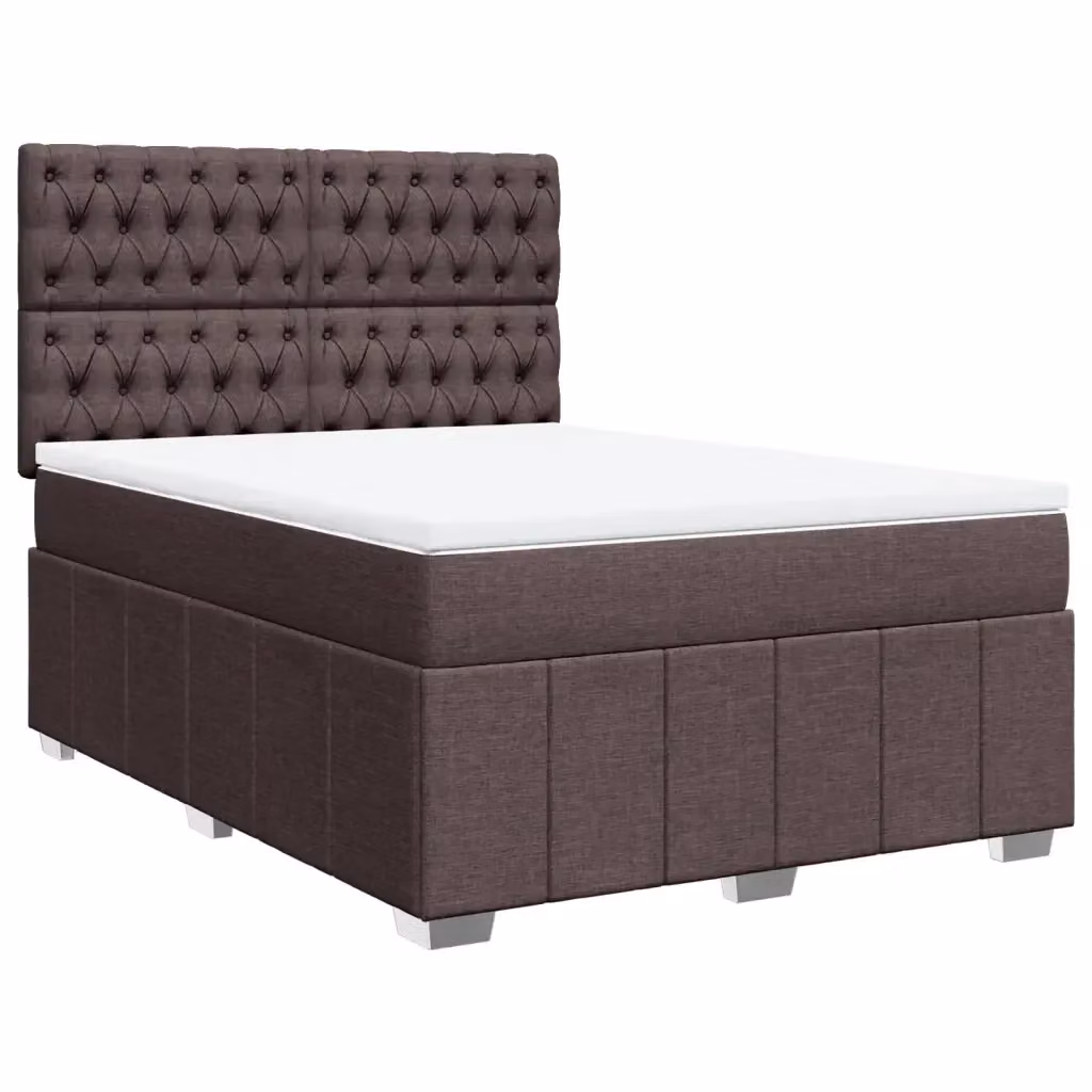 Letto Ibrido vidaXL con Giroletto a Molle e Materasso Marrone e Bianco L/P: 140 x 200 cm – 2