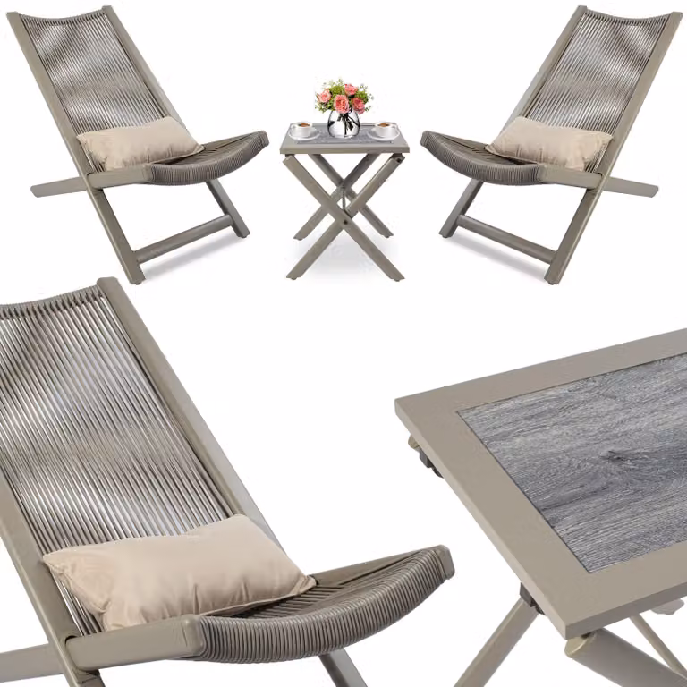 Set di mobili da esterno CHILL SAND, composto da lettini e tavolo