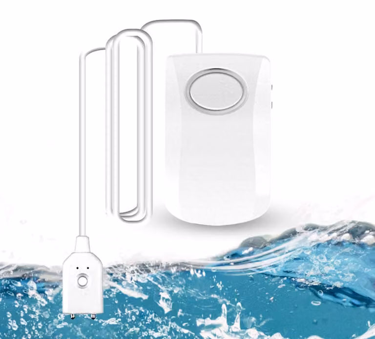 Rilevatore di perdite d'acqua Wateralarm - Bianco - 130 dB - Batteria 9V - Sensore a contatto