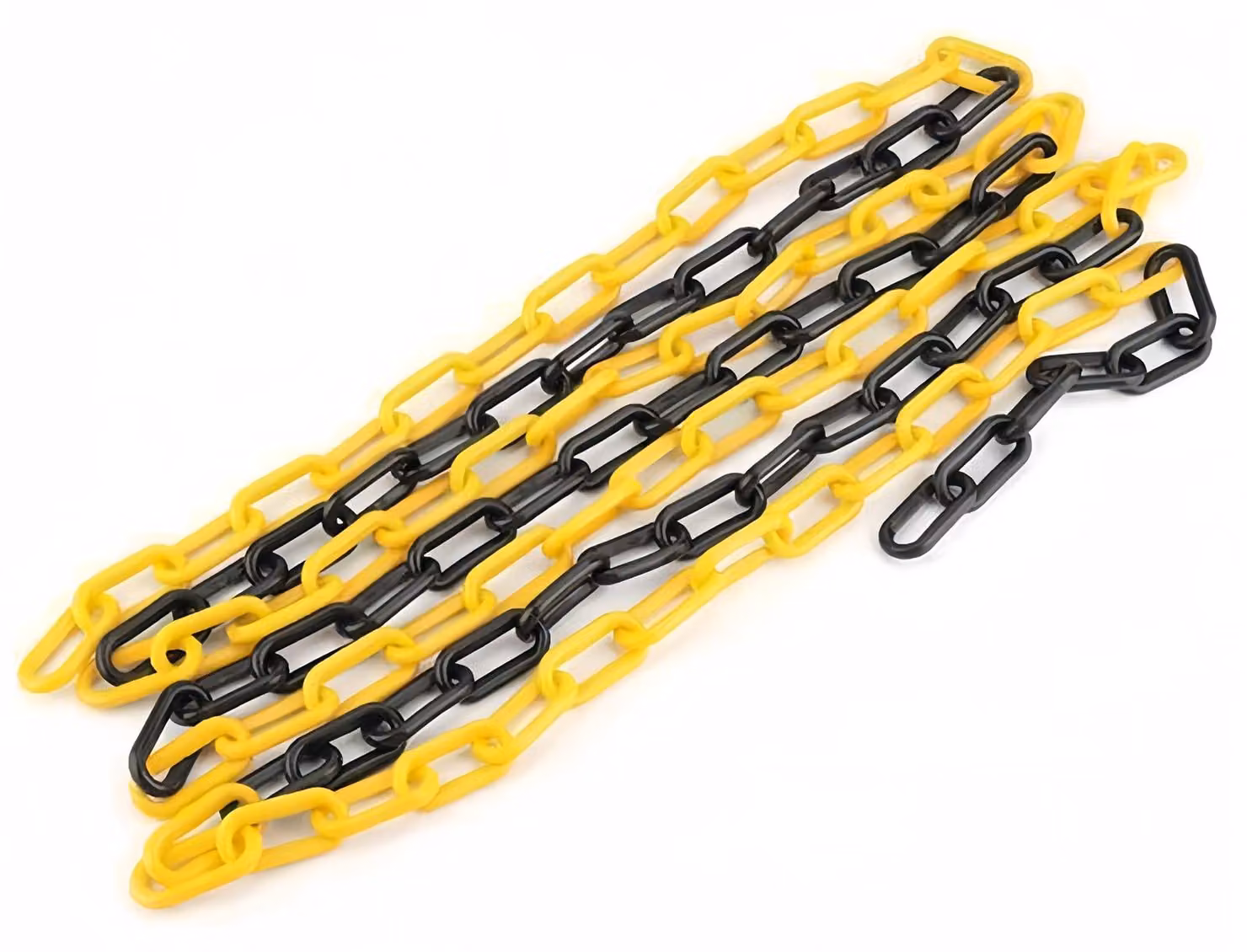 Catena di delimitazione in plastica, 2 metri x 10 mm, giallo e nero