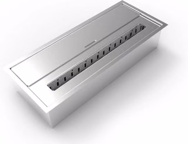 Bruciatore a Bioetanolo per Camini 45,7x18,7xH9,5 cm 3,5L in Acciaio Inox