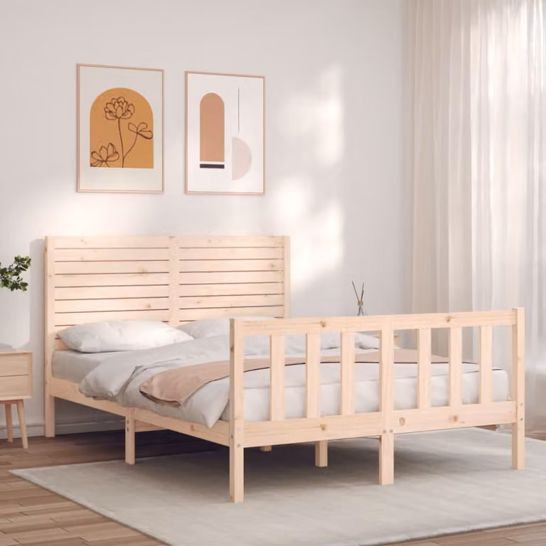 vidaXL Giroletto in Legno Massello di Pino non Trattato L/P/H: 205.5 x 145.5 x 100.0 cm