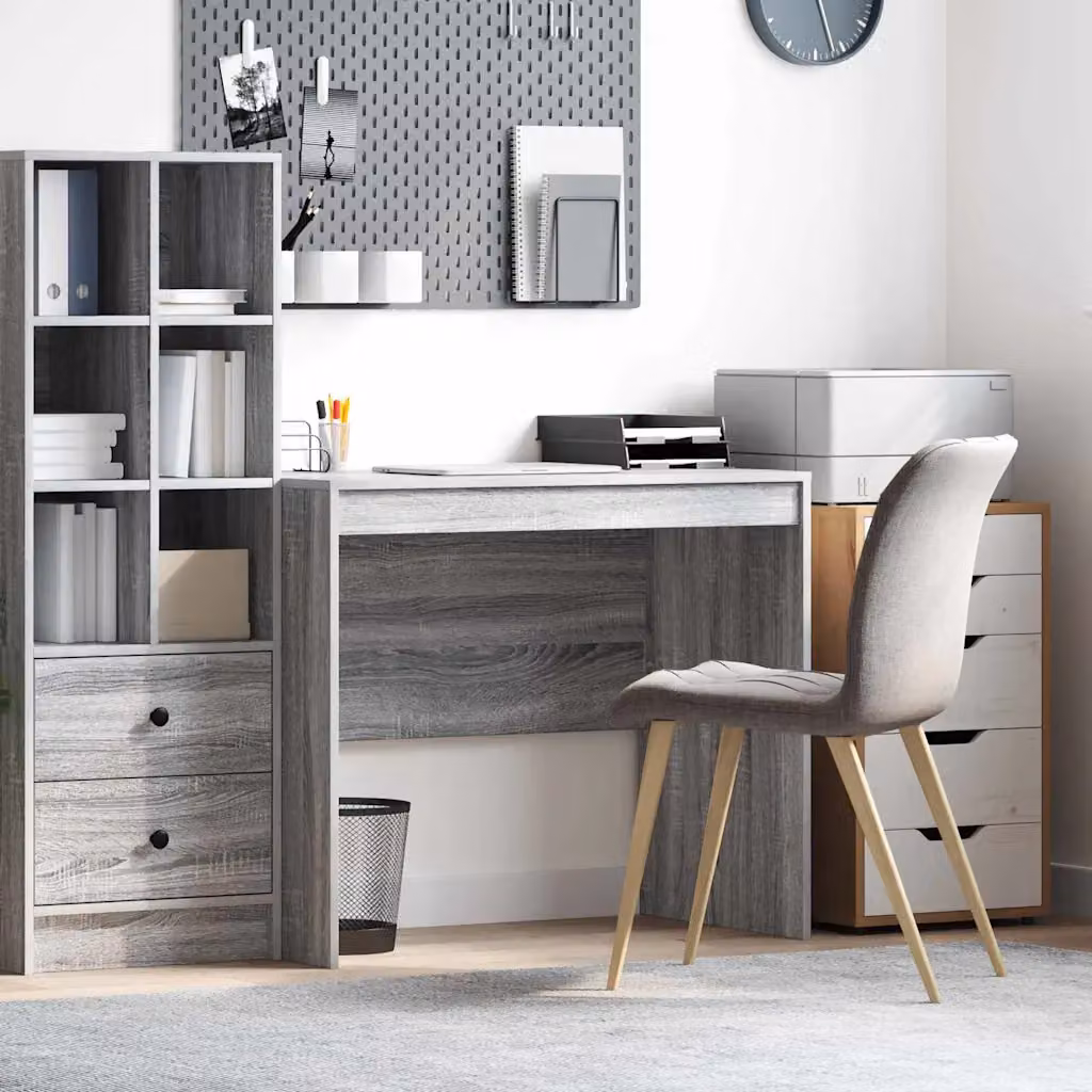 Scrivania moderna vidaXL in MDF laminato grigio, L 90 cm x P 50 cm x H 76 cm