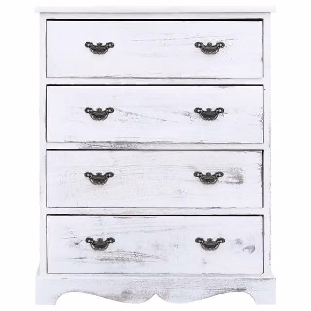 Cassettiera bianca vidaXL in legno e MDF da appendere a parete L: 60 cm, P: 30 cm, H: 75 cm