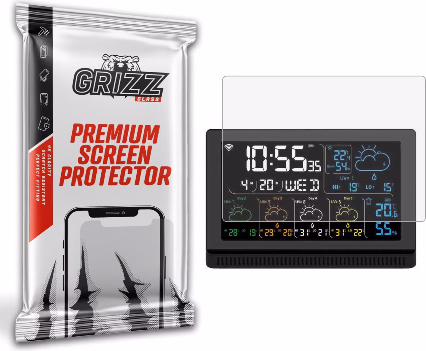 Pellicola opaca GrizzGlass PaperScreen per la stazione meteorologica MANTA Windy Smart MT0200B