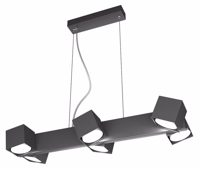 Sospensione Moderna Rotation Metallo Grigio Antracite 6 Luci Gx53