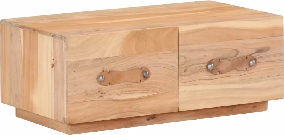 The Living Store Tavolino 90 x 50 x 35 cm Legno massiccio riciclato