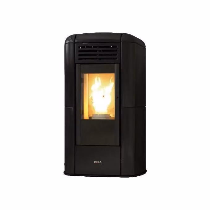 Stufa a Pellet Anselmo Cola LA13W90Y Charme con Rivestimento in Maiolica, Potenza 12,72 kW, Volume Riscaldabile 363 m3, Colore Nero – 2