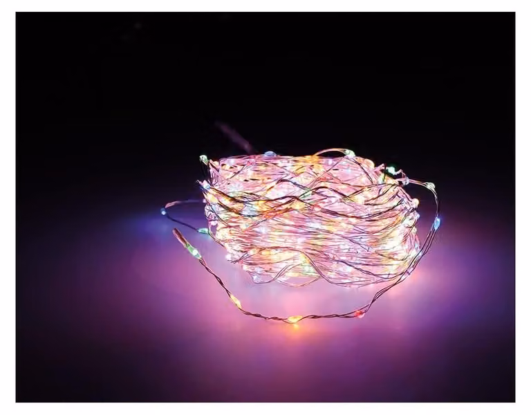 Catena luminosa a micro-LED, particolarmente densa, lunghezza 900 cm, 567 LED, multicolore
