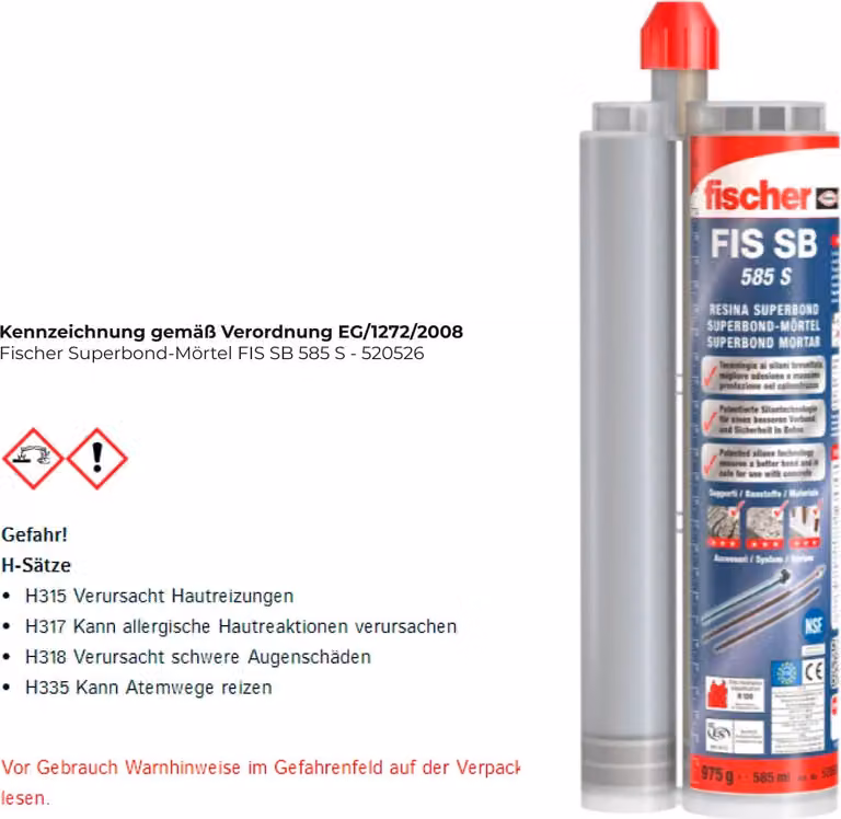 Fischer Superbond malta FIS SB 585 S - 520526
