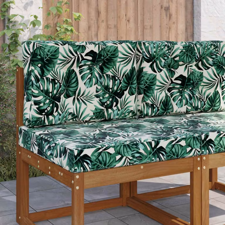 vidaXL Cuscino da divano per esterni verde con motivo floreale in poliestere L: 60 cm, P: 60 cm, H: 60 cm