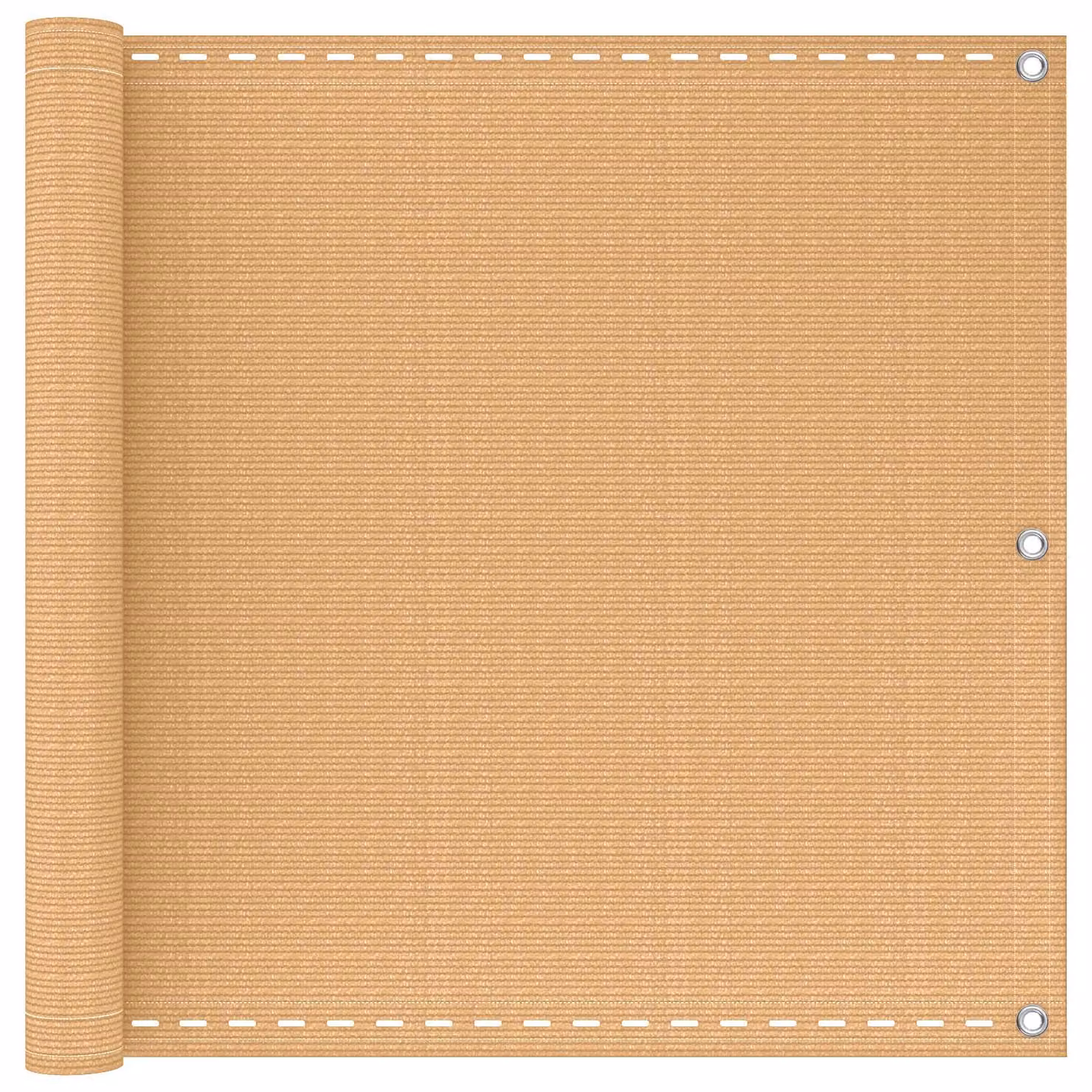 Schermo da balcone rettangolare vidaXL in HDPE e alluminio, beige/marrone/sabbia, L: 500 cm, H: 90 cm