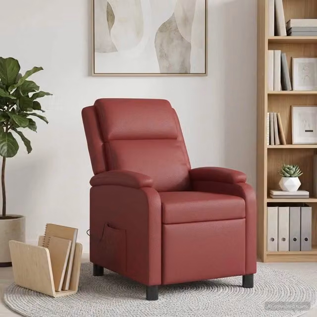 Divano Sedia-Poltrona Massaggiante Rosso Vino Similpelle 583880