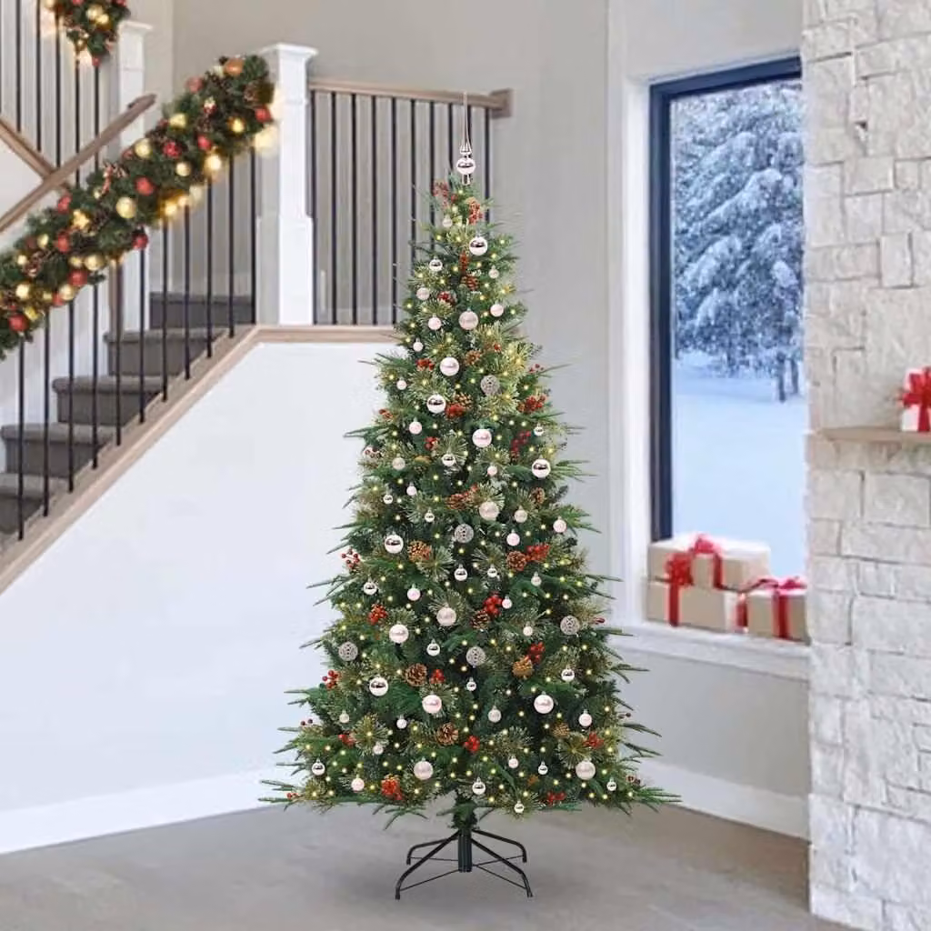 Maison Exclusive - Albero di Natale artificiale pieghevole, verde, 240 cm, realizzato in PE e PVC