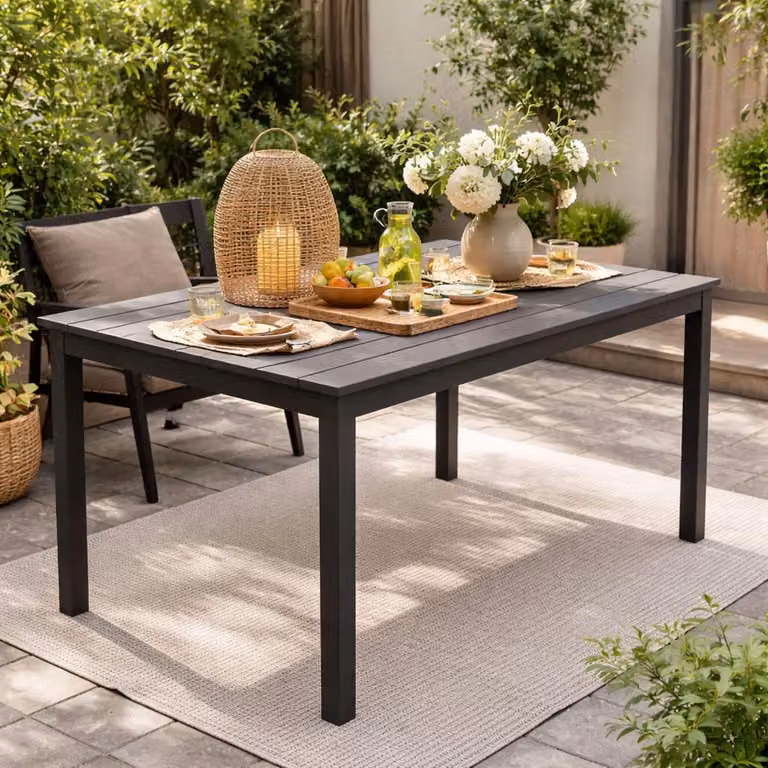 Tavolo da giardino Tavolo da esterno Tavolo da campeggio Antracite 138x80x72cm Effetto legno