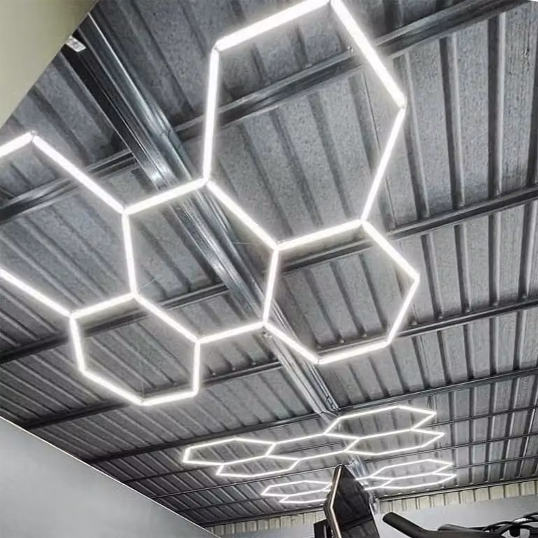 Lampada da soffitto a LED HEXAGON 399 W, 4000 K, 37620 lm, alluminio bianco, dimensioni: 4 x 229 x 394 cm, IP20, IdeaLED