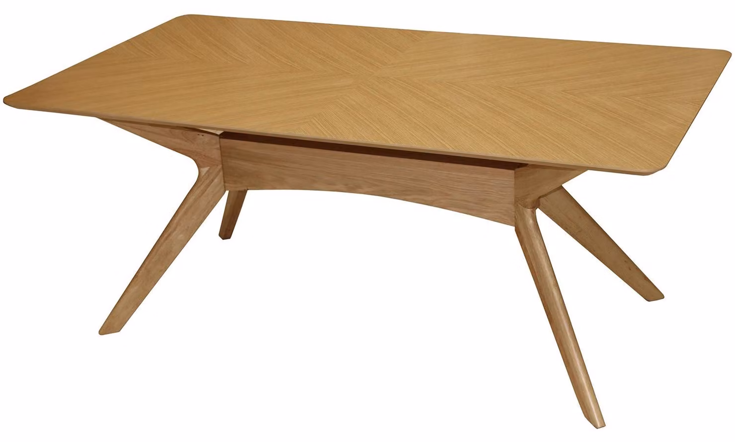 Tavolo da pranzo rettangolare in legno di quercia, dimensioni 180x95x75 cm