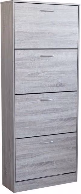 Scarpiera moderna GIORDANOSHOP in legno grigio opaco L: 60 cm, P: 24 cm, H: 150 cm