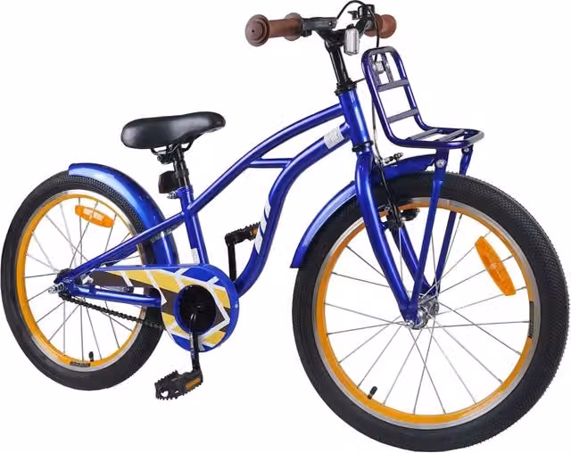 Bicicletta per bambini da 22 pollici blu con componenti in metallo e gomma