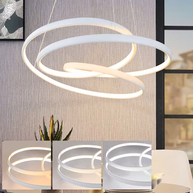 ZMH LED luce a sospensione sala da pranzo bianco dimmerabile con telecomando lampada a sospensione 55W luce a sospensione moderna lampada a sospensione per tavolo da pranzo soggiorno camera da letto