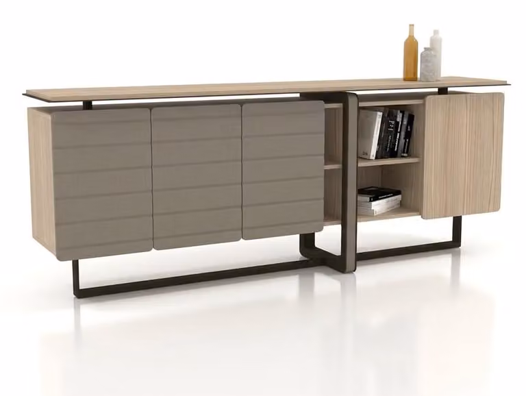 Consolle esclusiva per il soggiorno, con spazio contenitivo, moderna. Mobiletto laterale moderno