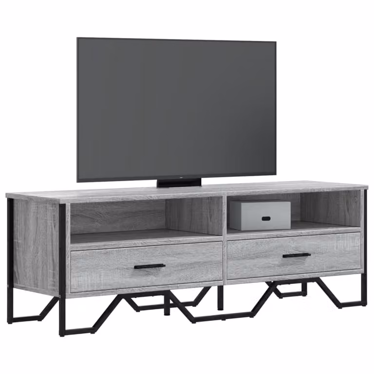 vidaXL Mobile Porta TV in Legno e Metallo Grigio Sonoma L 122 cm x P 34 cm x H 41 cm