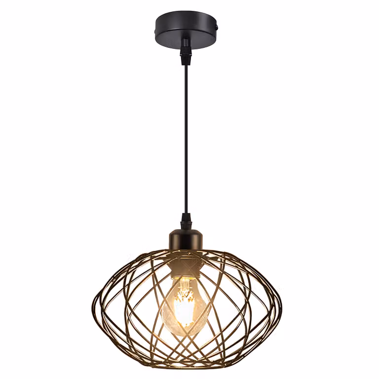 ZMH Lampada a sospensione industriale nera Luce a sospensione in metallo vintage E27 Lampada per sala da pranzo Lampada per cucina a sospensione per soggiorno corridoio senza lampadina