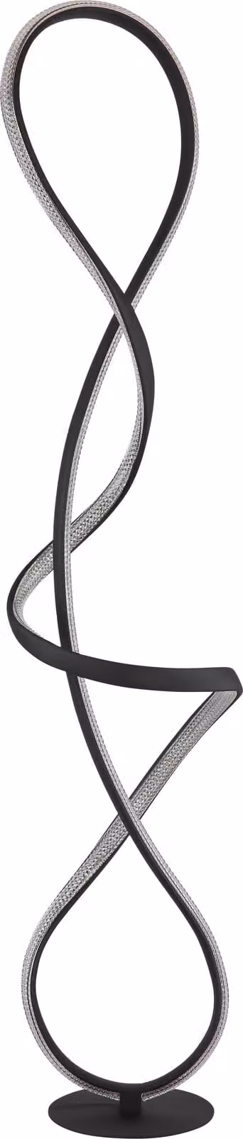 Lampada da terra a LED, cristalli, nero opaco, H 135 cm