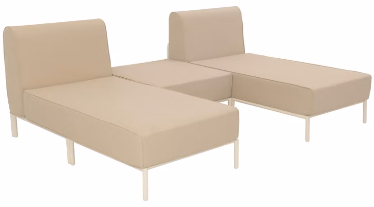 Set modulare di mobili da giardino bassi 3 posti beige - Oviala Patio