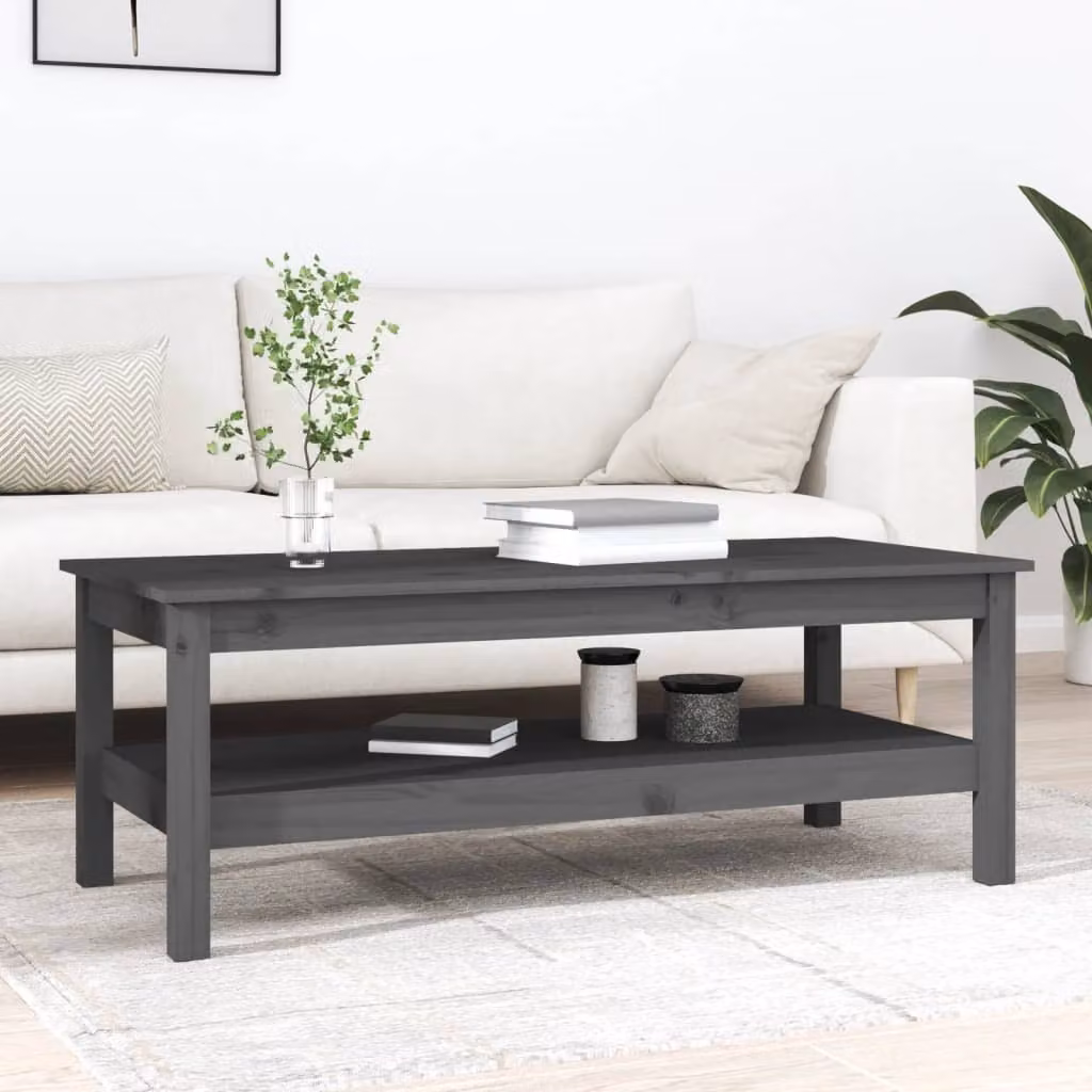 Maison Exclusive - Tavolino grigio 110x50x40 cm in legno massello di pino