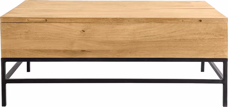 Miliboo - Tavolino incernierato in stile industriale in legno di mango e metallo L110 cm YPSTER