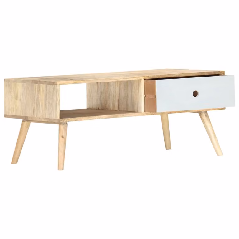 Tavolino da Salotto 90x50x40 cm in Legno Massello di Mango