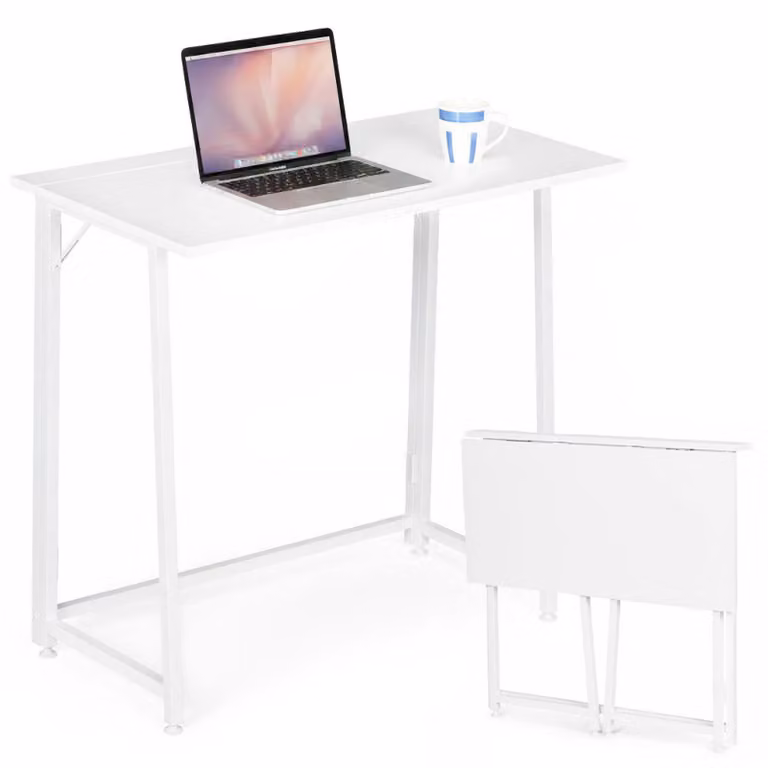 ModernHome TH-FD-5, scrivania pieghevole per computer, 80x45 cm, bianca