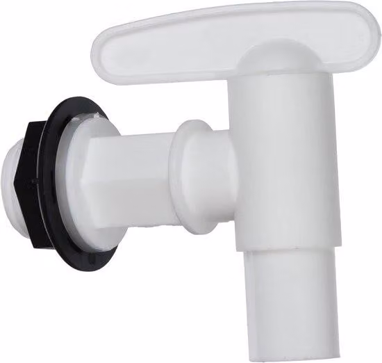 Valvola di scarico per serbatoi di raccolta dell'acqua piovana da 220-500 L con apertura da 19 mm (3/4") e tappo di sicurezza Garantia