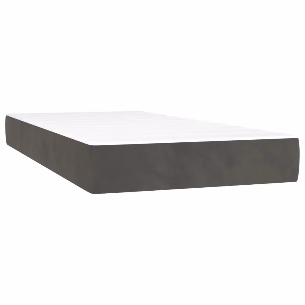 Materasso Ibrido vidaXL in Velluto Grigio e Bianco L/P/H: 120 x 190 x 20 cm