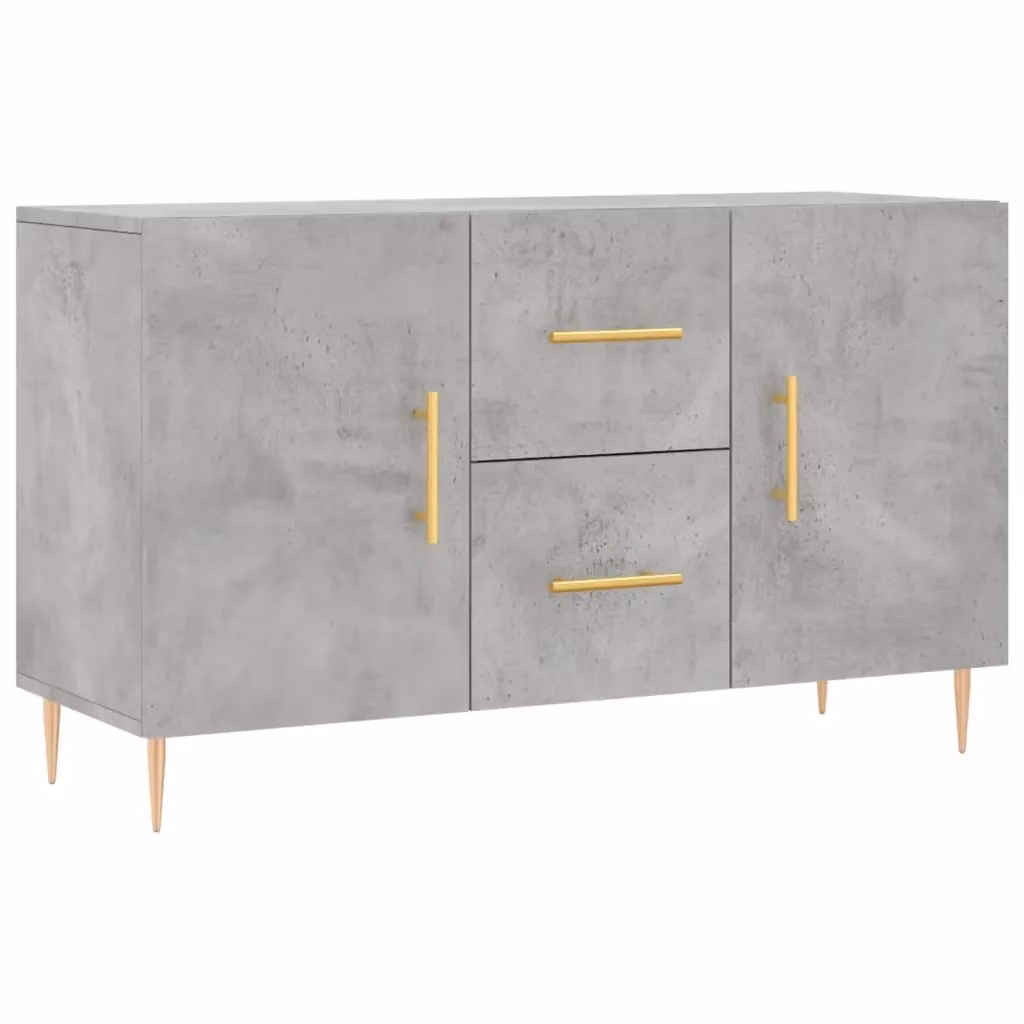 Credenza moderna vidaXL in legno e metallo, Grigio, L: 100 cm, P: 36 cm, H: 60 cm – 2