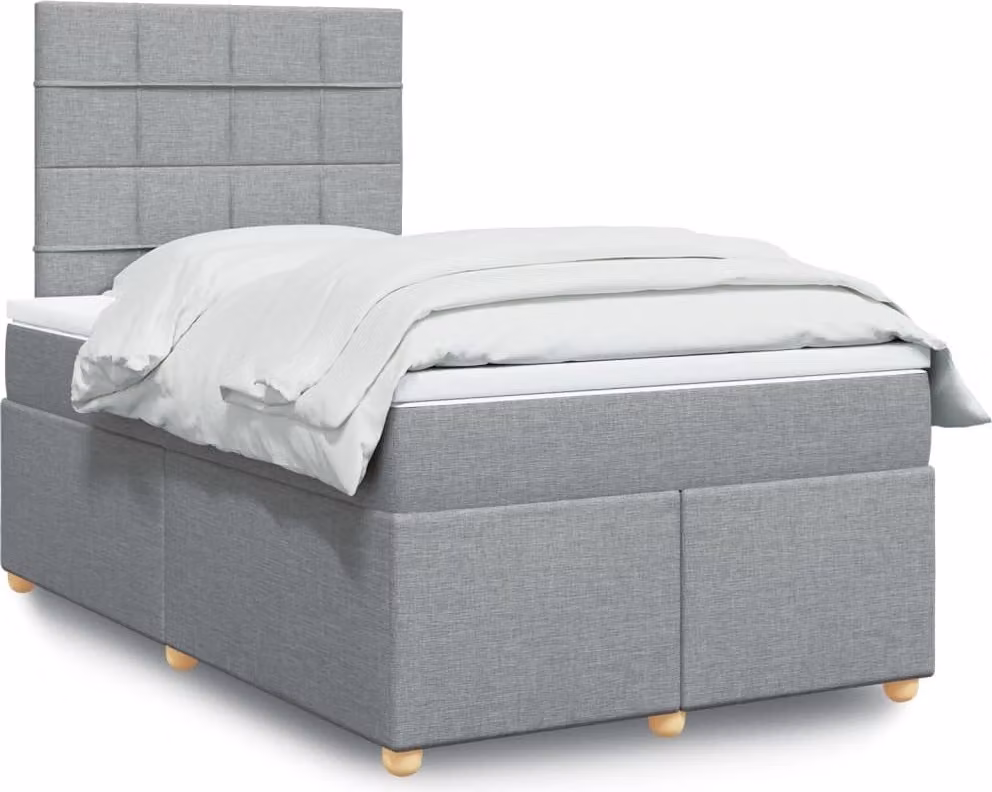 Maison Exclusive - Giroletto a Molle con Materasso Grigio Chiaro 120x190cm Tessuto